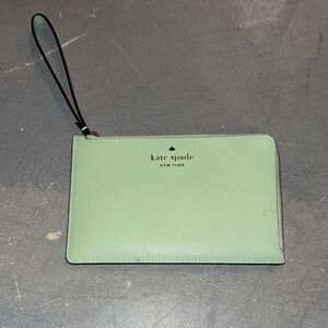 Kate Spade Light Green Clutch with Wrist Strap